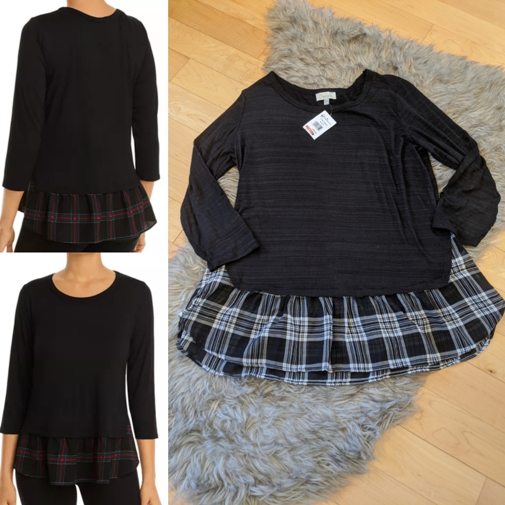 CHENAULT - plaid top. NO TAG.
